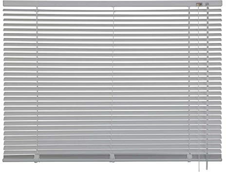 Jalousie Raffrollo Sichtschutz | Aluminium | Edelstahloptik | 80x240 cm