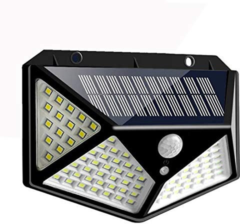 Global-Daily Solar Lights Outdoor Garden Garden Solar Light with Motion Sensor 3 Lighting Modes Waterproof Lighting for Front Door, Yard, Garage, Fence (Black, 1-Pack)