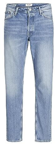 JACK & JONES Straight Leg Jeans Loose Fit Relaxed Denim Vintage Style mit Knopfleiste JJICHRIS JJORIGINAL, Farben:Blau,Größe Jeans:W36 L32,Z - Länge L30/32/34/36/38:L32