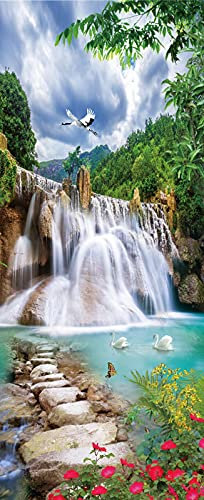 A.Monamour Türtapete Selbstklebend Türfolie Türposter 3D Wasserfall Berg Natur Landschaft Vinyl Folie Türdeko Tapete Wandbild Türaufkleber Türtattoo 90 x 200 cm