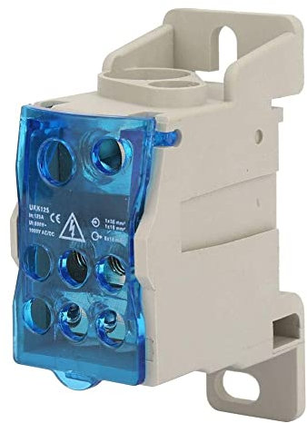 Distribution Terminal Block, UKK-125A Din Rail Electric Wire Connector Universal Power Junction Box, Terminal Block Distribution Box with Protective Cover