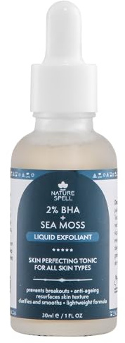 Nature Spell 2% BHA Face Serum Salicylic Acid, Vegan, 30ml | Pore Minimising & Breakout Control Treatment, Gentle Chemical Exfoliator for Oily & Blemish-Prone Skin