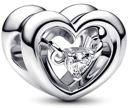 Pandora Moments-Kollektion Ohrstecker strahlendes Herz, Sterlingsilber