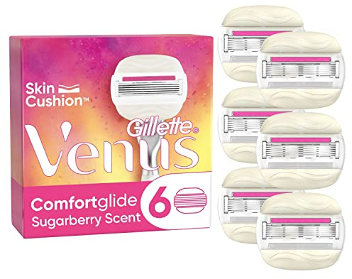 Gillette Venus Comfortglide Festival Rasierklingen Damen, 6 Ersatzklingen für Damenrasierer mit 5-fach Klinge, die für eine gründliche Rasur und vollkommen glatte Haut sorgen