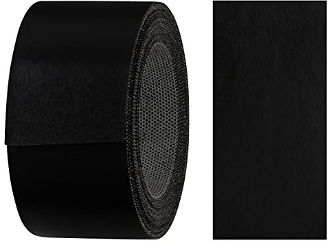 haggiy Kantenumleimer Melamin - 40mm x 5m, Dekor: Schwarz-glatt | Kantenband mit Schmelzkleber, Umleimer zum Aufbügeln, für Regalbretter & Platten