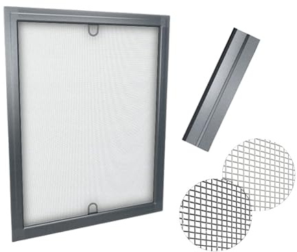 Time4Blinds Moustiquaire de Fenêtre Noire - Protection Contre Les Insectes - Maille Solide en Fibre de Verre - Cadre en Aluminium - Support à Ressort Universel - 80x150 - Cadre Anthracite