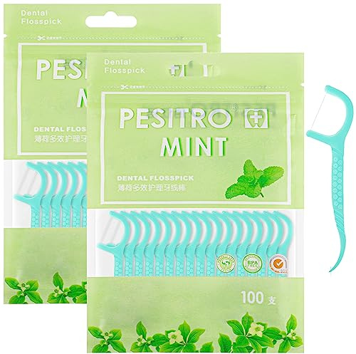 200 Pcs Dental Floss, Floss Picks, Floss Sticks Dental, 2 in 1 Toothpick