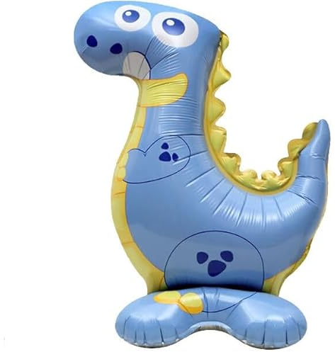 Folienballons * SÜSSE TIERE * als Deko für Geburtstag und Party | Stehende Luftballons, 37-47cm groß | Safari Dschungel Bauernhof Kinder Kindergeburtstag Partydeko Ballons, Edition: Blauer Dino