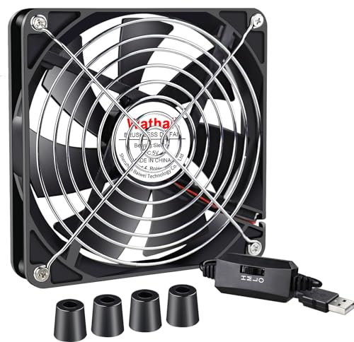 Wathai 140mm x 25mm USB Cooliing Fan 5V with Speed Control for Computer Case Receiver DVR PlayStation Xbox PS4 Router Cabinet Cooling