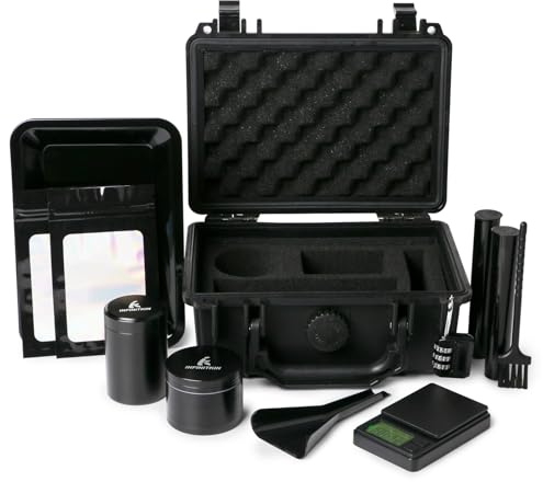 INFINITKIN Smell Proof Box – Portable Smell Proof Storage Box with Combination Lock, Airtight & Waterproof, Includes Pocket Scale & Accessories for Home, Travel & Camping