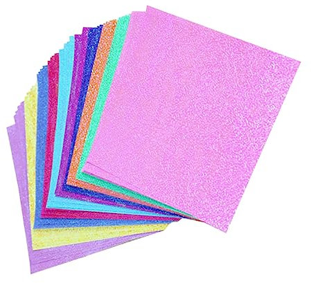 NUOBESTY Kartovot 50 Stück Folien-origami- Farbiges Druckerpapier Glitzer-origami- Schimmerpapier Origami-sterne Leere Karteikarten Papierfaltkunst Origami-sternpapier Kartenvorrat