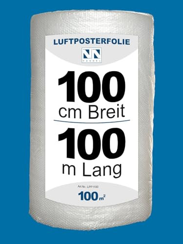Generisch Luftpolsterfolie 100 cm x 100 m - LPF - Verpackungsmaterial für Transportschutz