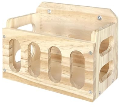 Generic - Heufutterstation aus Holz – für Kaninchen, Meerschweinchen und Chinchillas – Reduzierung von Abfällen – Design mit Einsatz von Obst und