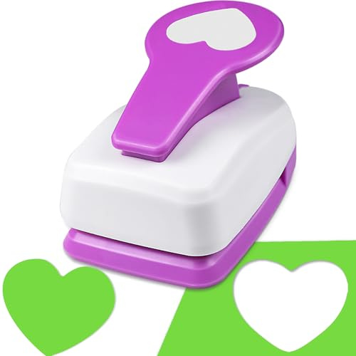 Herz-Papierstanzer, Papierstanzer zum Basteln, 5,1 cm Herzlocher, Herzstanzer für Papierbastelarbeiten, Herzförmiger Locher, großer Herzlocher, Scrapbooking-Stanzer