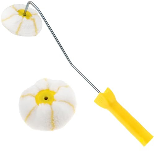 NIHUIFDPY Kit rullo per pittura angolare, rullo per pareti e soffitti, set professionale con rullo per pittura, rullo per pittura, strumento per pittura ad angolo, per pareti, casa e ufficio (manico