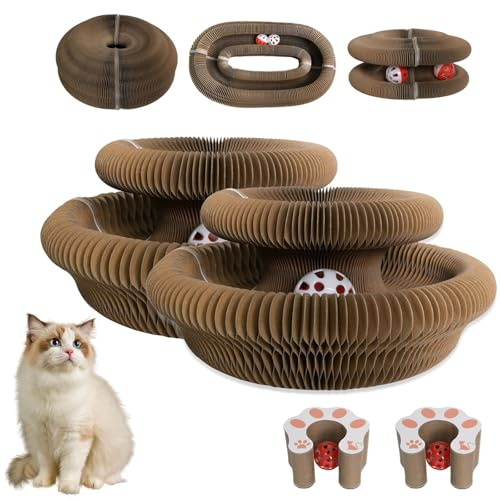 2PCS Kitty Kurlzs Cat Toys Cat Scratcher Magic Organ Cat Scratcher, Interactive Twisty Paws Cat Toy for Endless Play-Cat Scratchers for Indoor Cats
