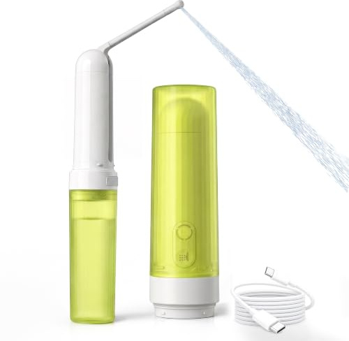 Electric Portable Bidet Sprayer with 3 Pressure Modes Green | USB-C Fast Charge for Travel & Postpartum Care