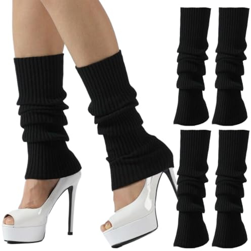2 Paires Jambière Femme, Guetre Femme, Guêtres femme, Guetres Femme, Hiver Chaud Tressé Tricot Fille Chaussettes Chaudes d'hiver pour Femme et Fille