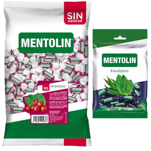 Mentolín caramelos garganta arándano s/a bolsa 1kg y de regalo eucaliptus 150g