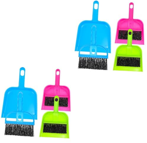 Healvian 6 Ensembles petite pelle à balai évent seaux outil nettoyeur lavage kit nettoyage kit de nettoyage cleaning set mini balai et pelle à poussière pour enfants balai à main Plastique