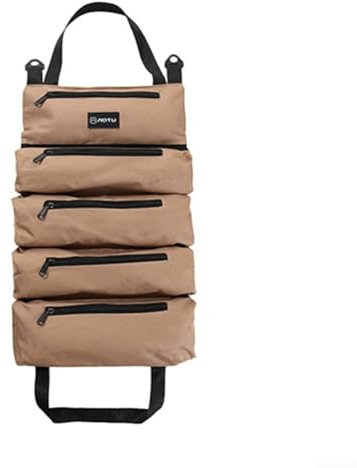 Tragbare Werkzeug-Rolltasche, Mehrzweck-Werkzeugtasche, multifunktionale Canvas-Werkzeugtasche, Werkzeugtasche, Roll-Organizer für Schraubenschlüssel, Schraubendreher, Schraubenschlüssel (Khaki)