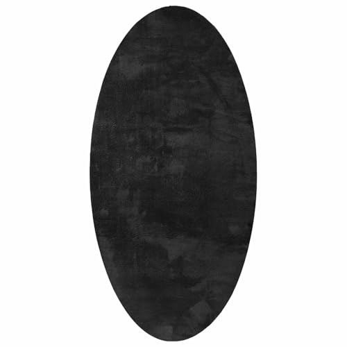 vidaXL Teppich HUARTE Schwarz 80 x 150 cm 100% Polyester | Beibehaltung der tollen Farbe über Jahre, Super leicht zu reinigen für den Alltag, Bleibt sicher am Boden stehen