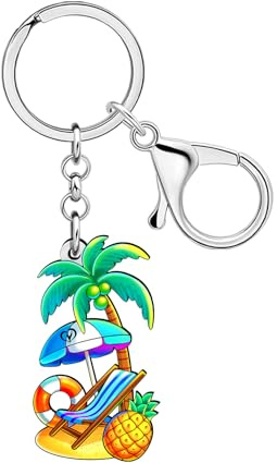 LONYOO Porte-clés De Plage En Acrylique Accessoires D'été Palmier Noix De Coco Charms Ocean Bijoux Cadeaux Pour Les Femmes Et Les Jeunes Filles