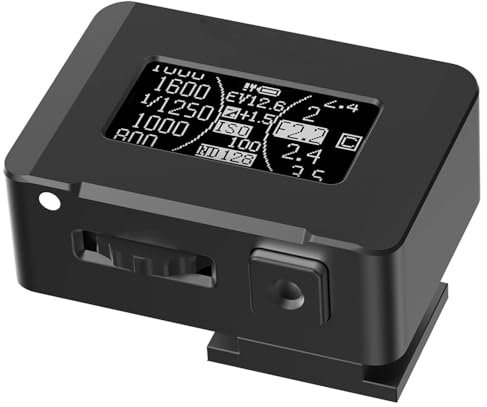 HYYKEJI Mesureur de lumière, Mesureur d'exposition pour Appareil Photo argentique, avec écran OLED, Mesure Moyenne de 30°, Montage sur Griffe Froide, réglage ISO, pour appareils Photo Anciens