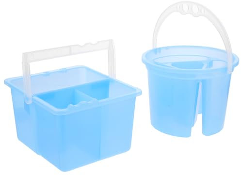 EPIGEIST 2pcs Plastic Paint Brush Washer Handle Brush Holder Bucket for Watercolor Painting Artist School Art Supplies Cleaning