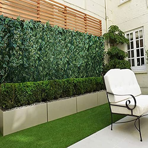Rotolo di edera artificiale extra large, recinzione da giardino, perfetta per la privacy esterna, 0,5 x 1 m in 2 misure, ideale per terrazze, balconi e giardini.