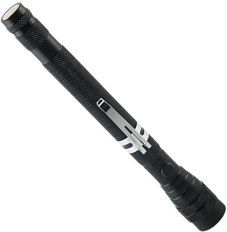 Rechargeable LED Torch - Super Bright Flashlight | Waterproof Telescopic Magnetic Flashlight | Magnetic Pickup Tool With Lights | 360 Cool Swivel Gadget For Men