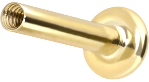 PIERCINGLINE 14 oder 18 Karat Gold Labret Innengewinde ohne Aufsatz Piercing Ohr Conch Tragus Lippe Nase Medusa Farb & Größenauswahl