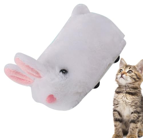 Juguetes interactivos para gatos, juego de sonido recargable, juguetes electrónicos recargables en forma de conejo, caza, correr, aburrimiento, entretenimiento