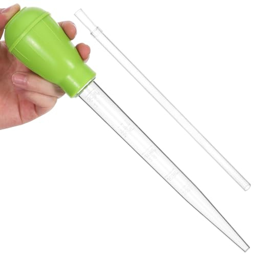 Hpmjz Long Turkey Baster for Aquarium Water Changer Siphon Waste Remover Coral Fish Feeder Waste Clean Tool Manual Acrylic Pipette Suction Dropper with Extension Pipes for Fish Tank Cleaning Pipette