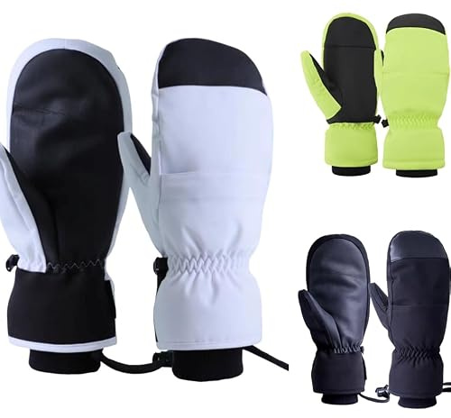 Moufles de ski imperméables pour homme et femme, gants d'hiver thermiques pour écran tactile avec doublure en polaire pour le snowboard, le golf, le cyclisme et les activités de plein air