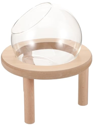 GATHINESS Kleine Hamsterbadewanne aus Glas und Holz für Zuhause mit Glatter Oberfläche Sicher zum Spielen und Baden für Käfig und Kleintiere