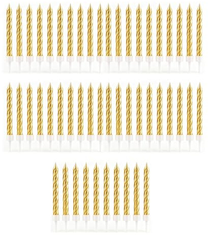 Geburtstagskerzen 50 Stück Kristall Spiralkerzen Gold – Premium Kuchenkerzen Geburtstagskerze Kerzen Geburtstag Torte Kerzen Torte Birthday Candles Deko Set