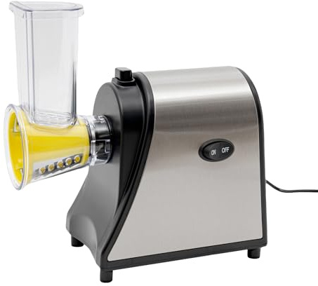 SK-1178 Coupe-légumes électrique avec 5 embouts polis, 1000 W, en acier inoxydable et plastique, 19 x 12,5 x 20 cm, modèle SK-1178, râpe électrique pour fruits, légumes, carottes, concombres, noix