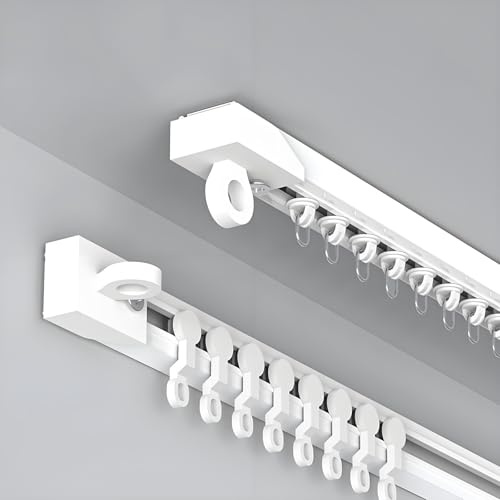 Självhäftande skena set sido- och toppmonterad 1 spår för husbilsdusch och garderob, ingen borrning justerbar 0,5–6,0 m (4,90 m) enkel installation