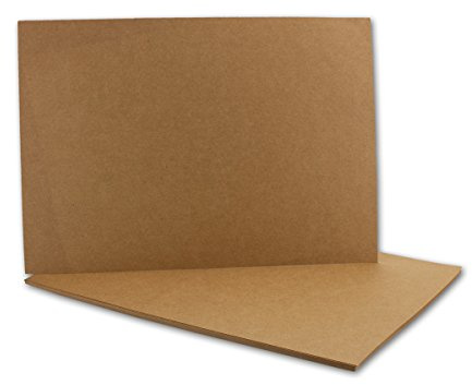 50x Kraftpapier-Karten Bogen A6 in Braun - 105 x 148 mm - Blanko Vintage Einladungs-Karten Postkarten aus Natur-Karton - 285 g/m² - ohne Falz