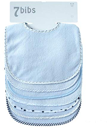 Bebé Niños Niñas Doble Capa Algodón Bandana Drool Suave Absorbente baberos (7 piezas) (blue-waterproof)