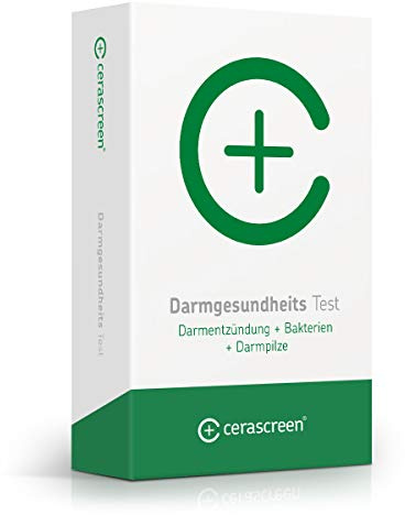 Darmgesundheits Test von CERASCREEN – Gesundheitscheck Darmflora Plus | Stuhltest zur umfangreichen Untersuchung von 18 Darmbakterien und Pilzen (u.a. Candida) und dem pH-Wert des Stuhls