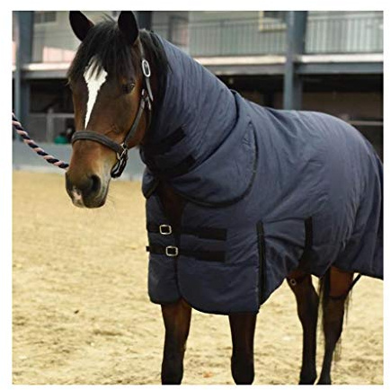 MaJu 600D Pferd Turnout Decke Combo voller Hals wasserdicht kältebeständig gepolstert und warm Equine Ausrüstung(Size:155cm)
