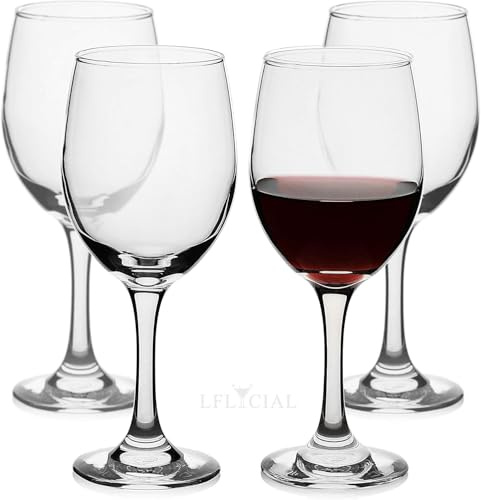 Wine Glasses Set of 4,Durable Red Wine Glasses for Bordeaux/Cabernet,Thick Resistant White Wine Glasses for Housewarming,Wedding,Anniversary,15oz