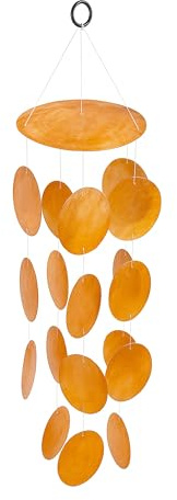ART_CRAFT Perlmutt Girlande Capiz orange als hänge Deko für Fenster oder deko Wohnzimmer Aber auch als Garten Dekoration Länge 50cm