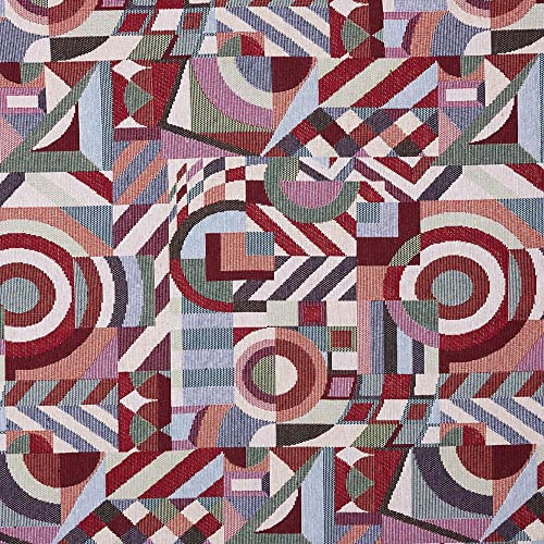 Kt KILOtela Polsterstoff, Möbelstoff, Jacquard Gobelin, Dekostoff, Modische Accessoires, Tischdecke, Vorhang, oder Dekoartikel, 100 cm Länge x 280 cm Breite, Geometrisch, Picasso, Mehrfarbig - 1 Meter