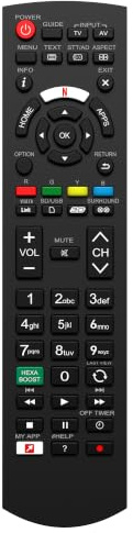 Riry Reemplazar el mando universal tv panasonic Compatible con todos los televisores inteligentes LCD LED de Panasonic