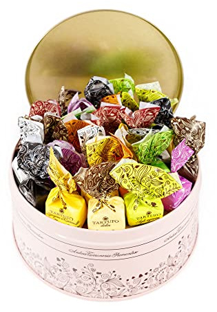 GUSTONE. Geschenkset Pralinen 420g | über 135 Jahre Erfahrung, Dose dunkle helle Haselnuss-Stückchen, Schokoladentrüffel, Top-Qualität