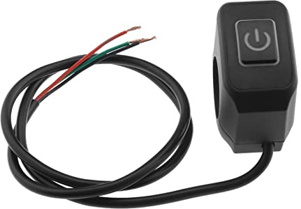 EMSea Motorrad Lenkerschalter 22mm 7/8 Zoll Lenker Scheinwerfer Steuerung Druckknopf Schalter Wasserdicht 12V Ein/Aus Schalter mit weißer LED-Anzeige