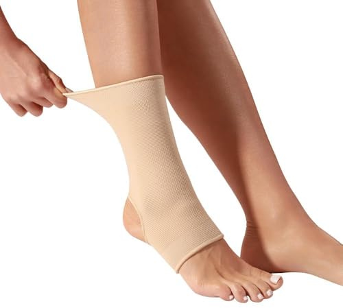 WrtmyR 2 Pack Ankle Brace Compression Sleeve, Ankle Wrap & Ankle Support for Women & Men, Ankle Compression Sock for Sprain, Swelling, Plantar Fasciitis, Tobillera (M Nude)